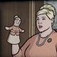 Illustration for article titled Watch Pam Poovey from Archer resolve an internal conflict with a hand puppet
